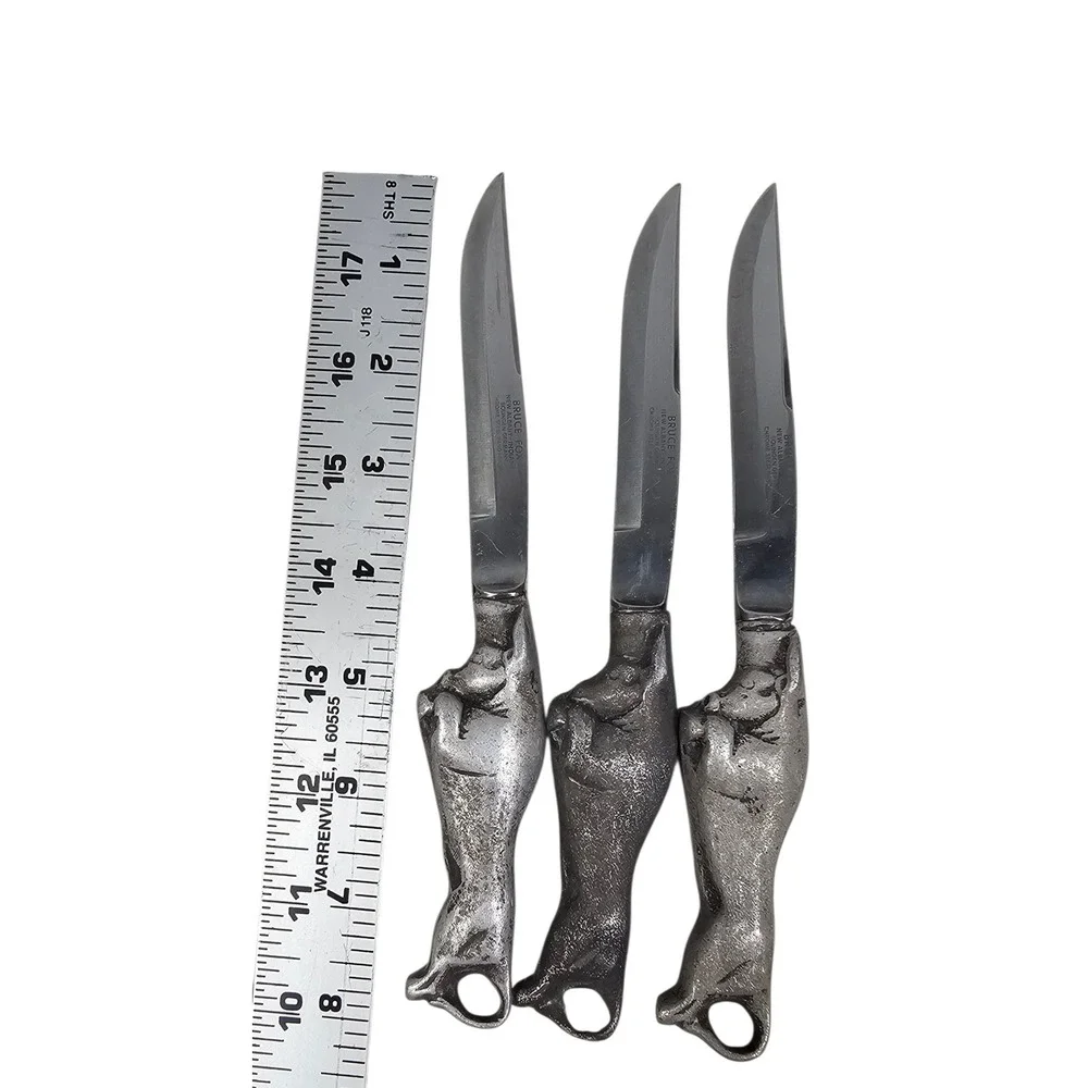 Vintage Bruce Fox Solingen Chrome Steel‎ Charging Bull Knife and Fork Set 6pc
